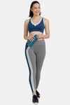 Zelocity Mid Rise High Quality Stretch Leggings - Grey Blue — thumbnail 4